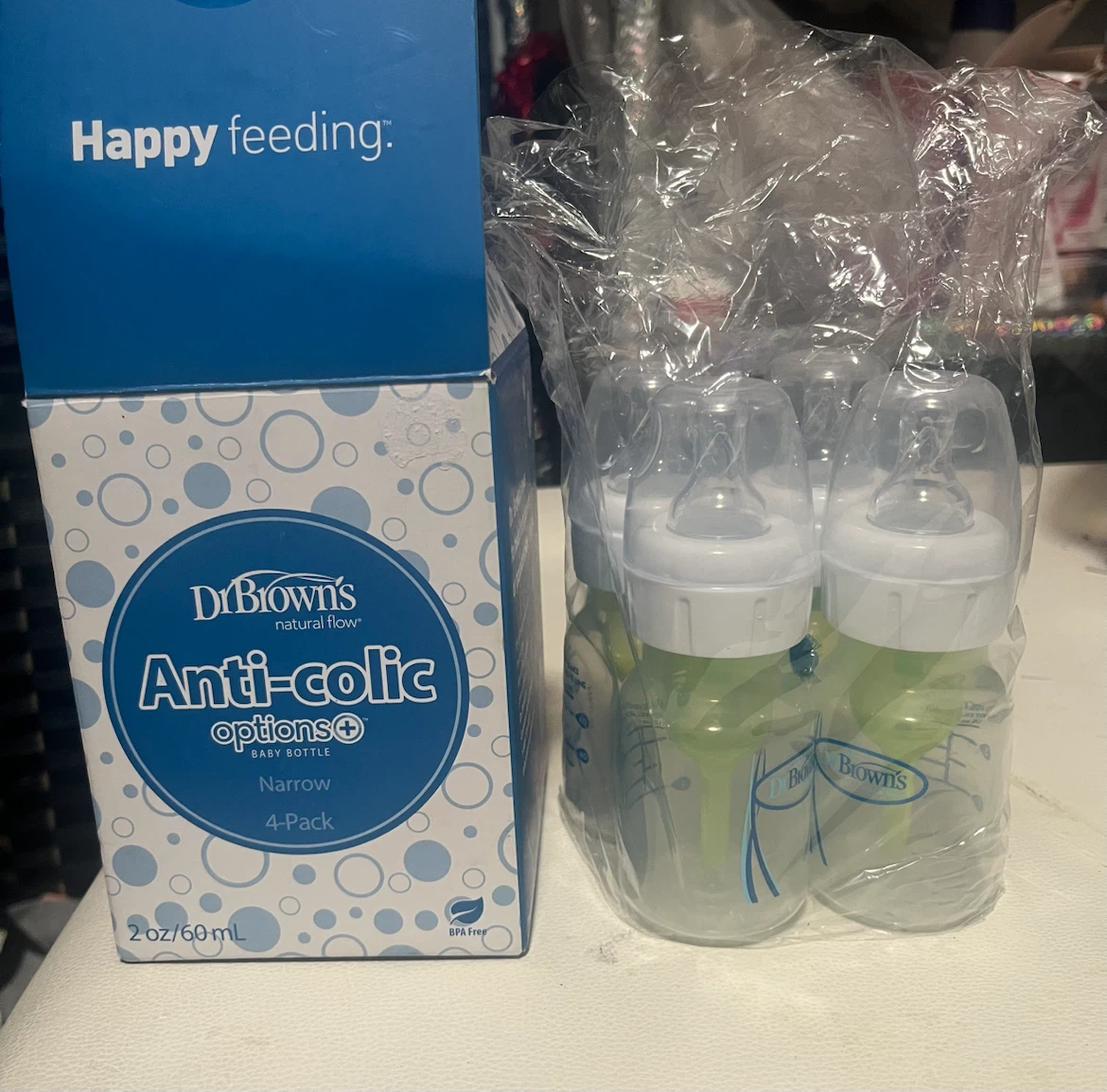 Dr. Brown's Anti-Colic Options+ Baby Bottles - 4 Pack (2oz/60mL)