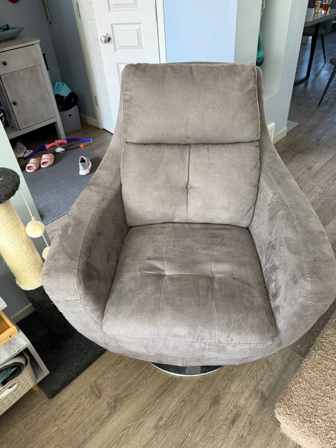 Grey Swivel Armchair