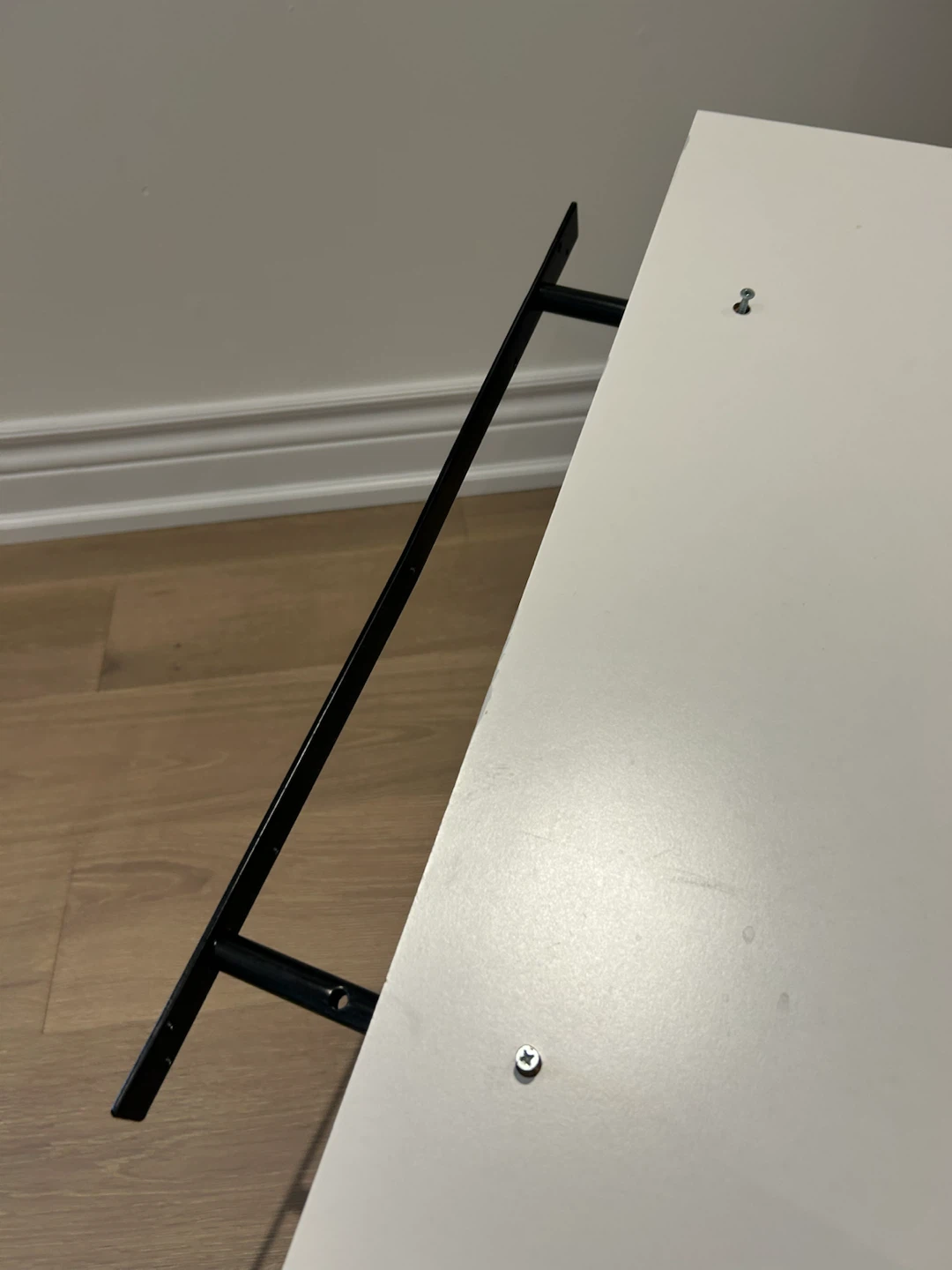 White Floating Shelf with Black Bracket