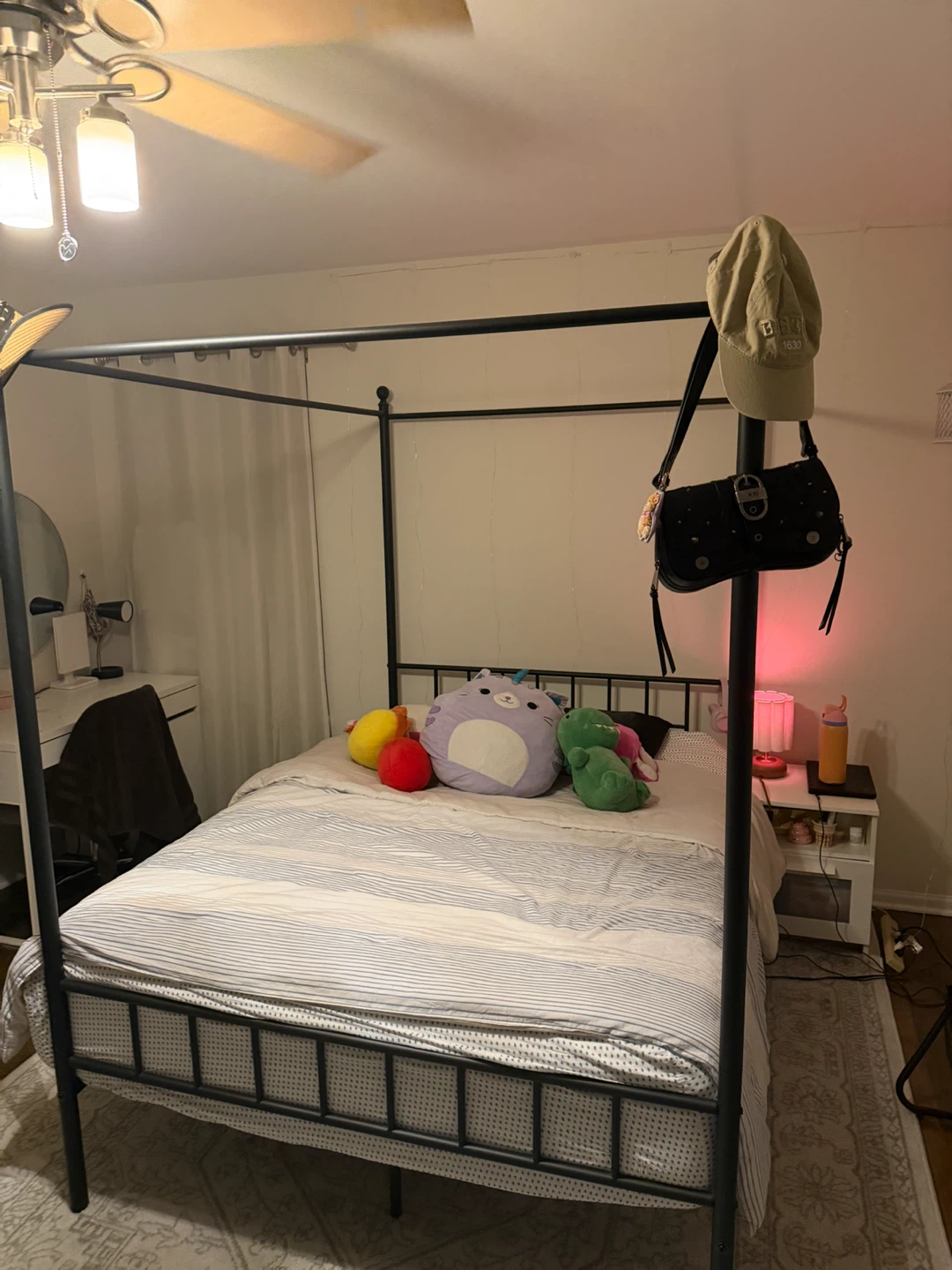 Black Metal Canopy Bed Frame