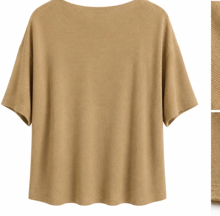 Camel Knit T-Shirt