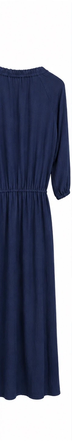 Navy Blue Button-Up Midi Dress - photo 2