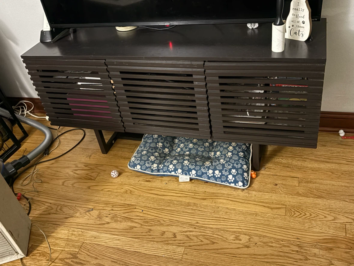 Dark Brown Slat Media Console