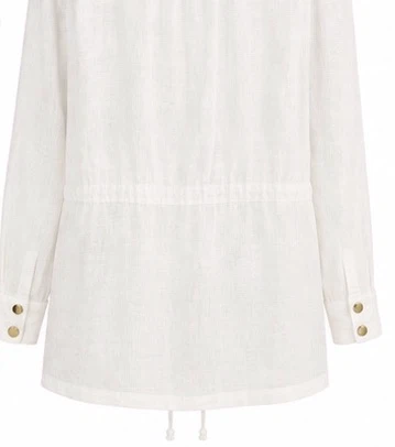 JONES & CO White Linen Utility Jacket - photo 2