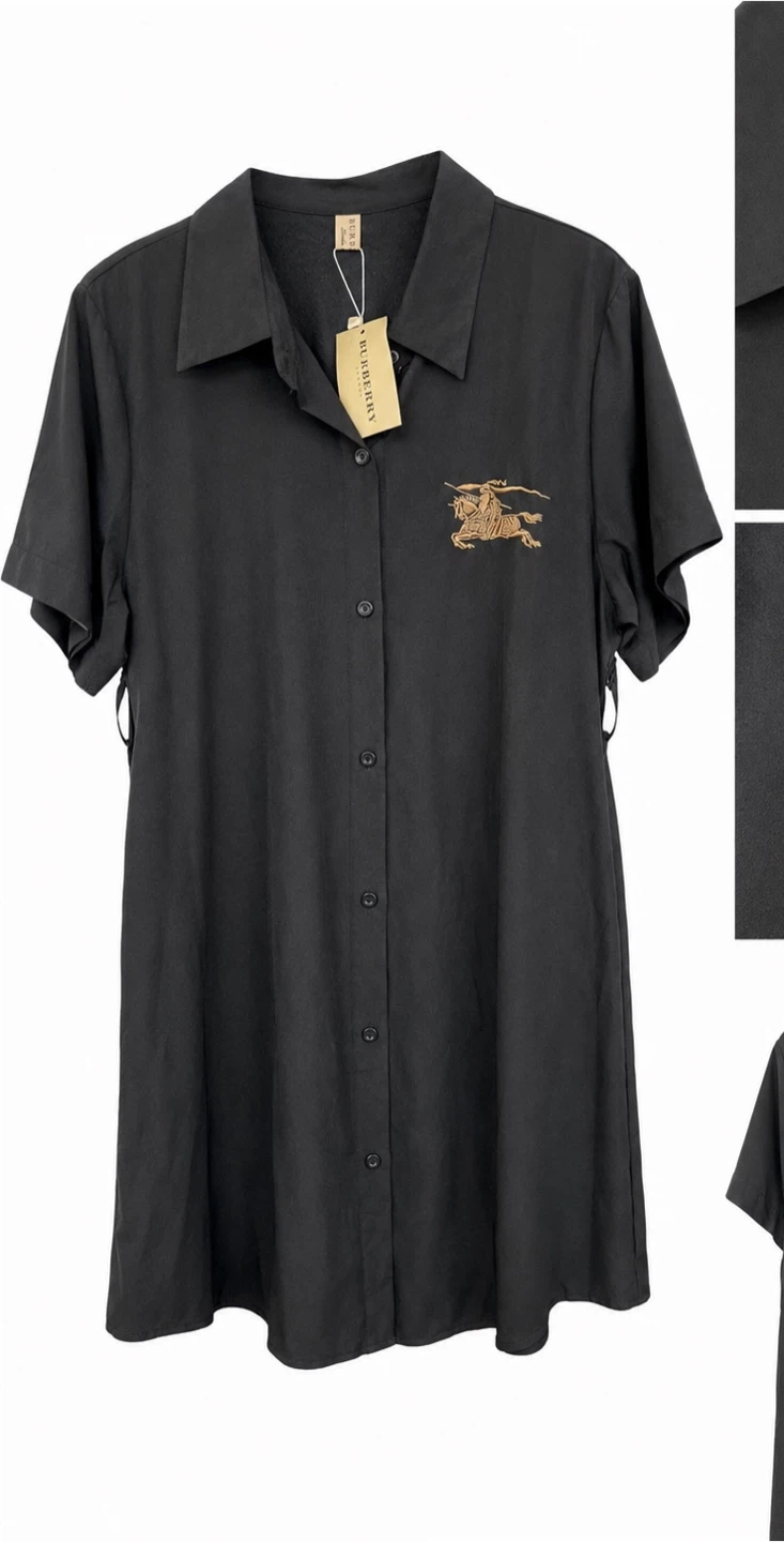 Burberry Black Short-Sleeve Dress Knight Embroidery - photo 2