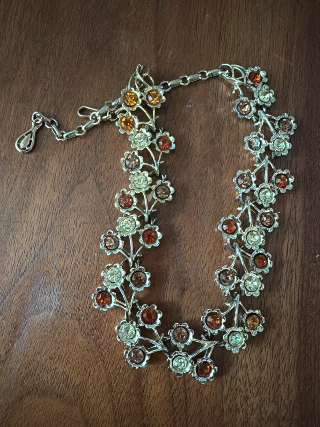 Rhinestone Flower Necklace