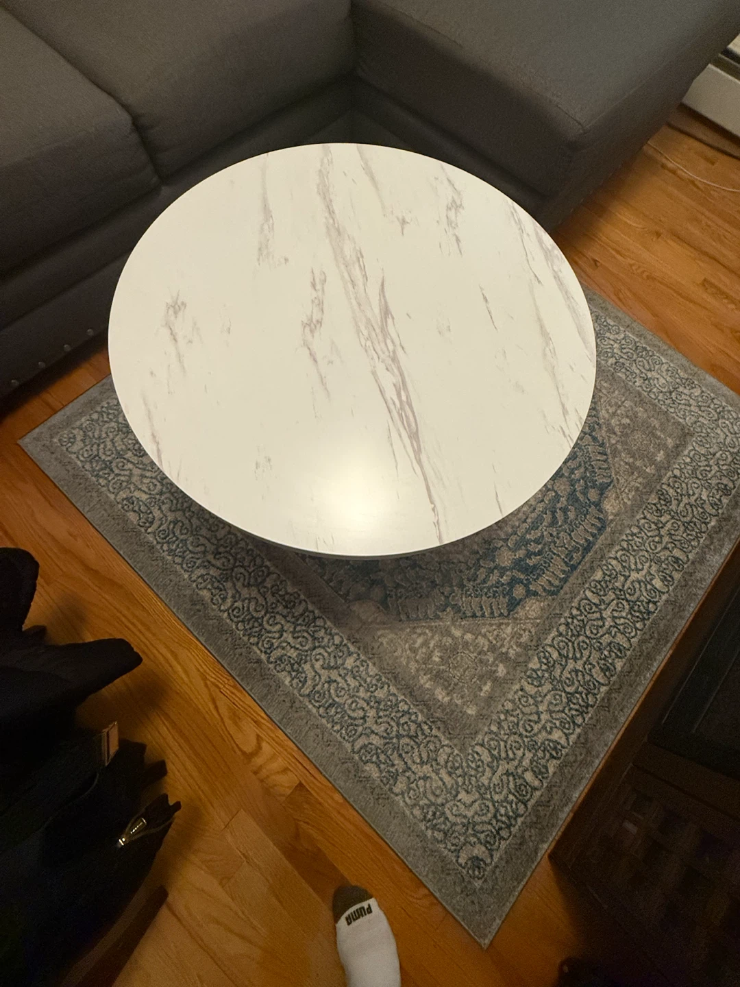 Round Coffee Table white and gold - photo 2