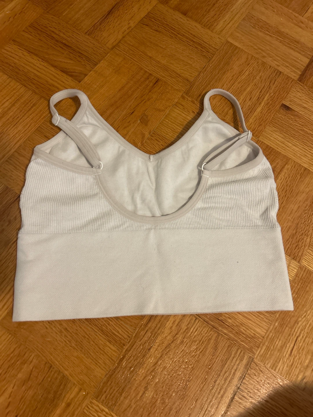White Ribbed Cropped Tank Top - photo 2