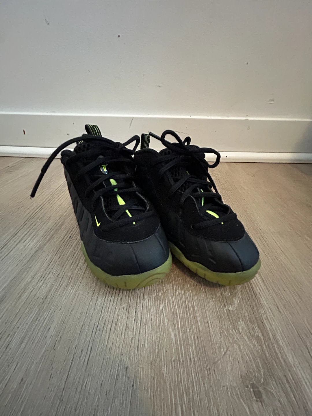 Nike Little Posite One Shoes Black Volt Toddler Size 5C