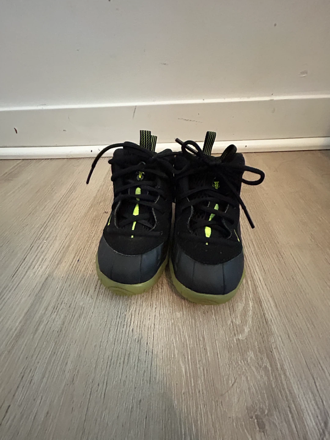 Nike Little Posite One Shoes Black Volt Toddler Size 5C - photo 2