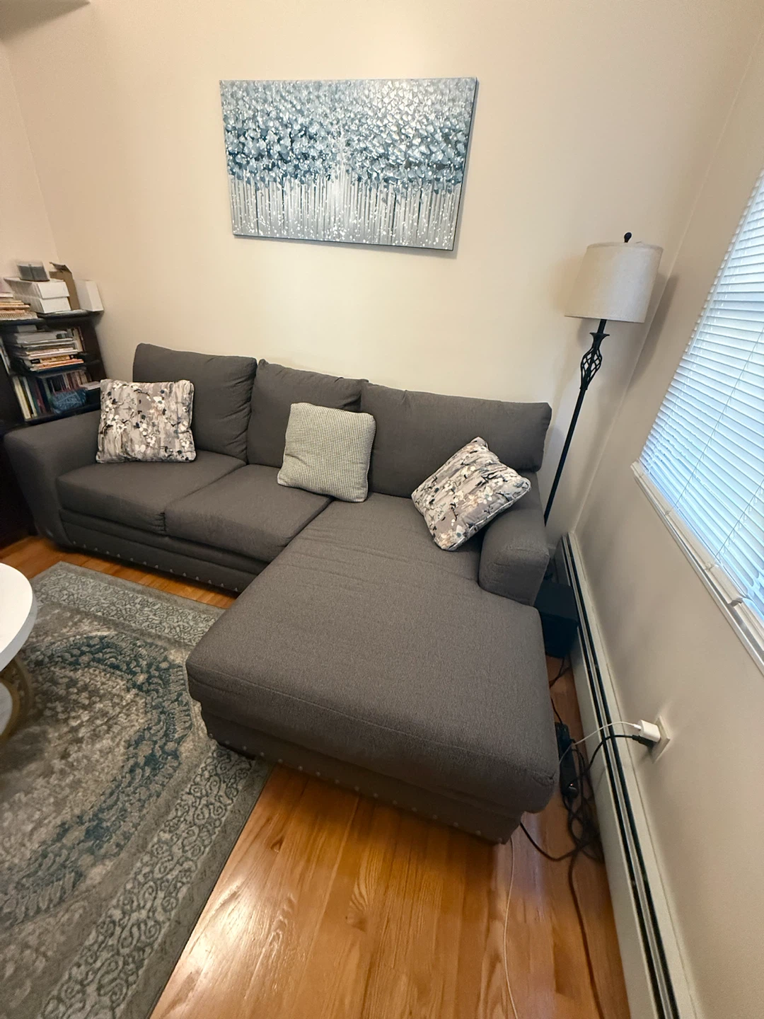 Gray Sectional Sofa with Chaise - photo 2