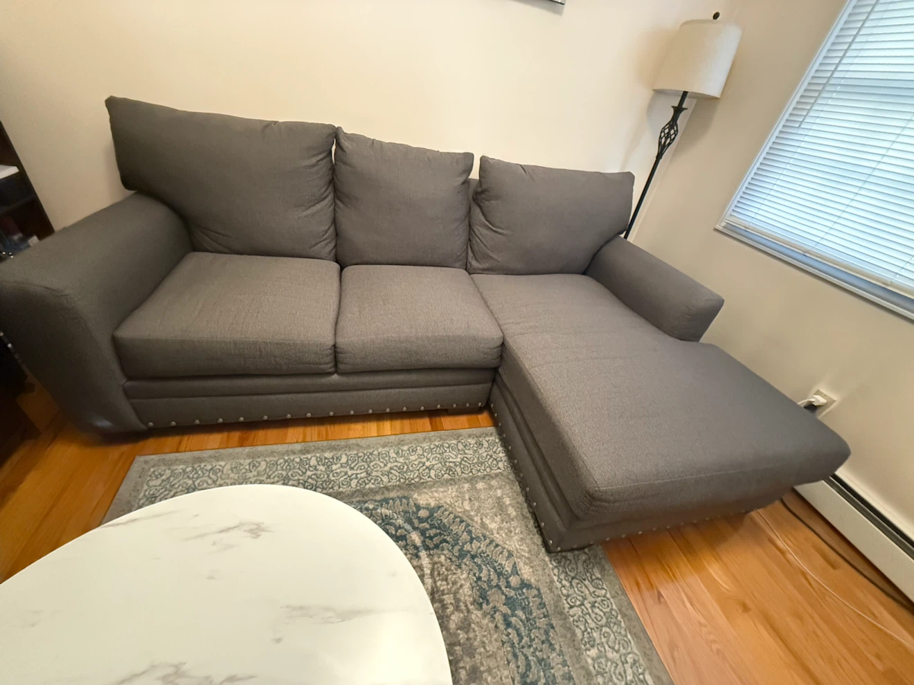 Gray Sectional Sofa with Chaise - photo 3