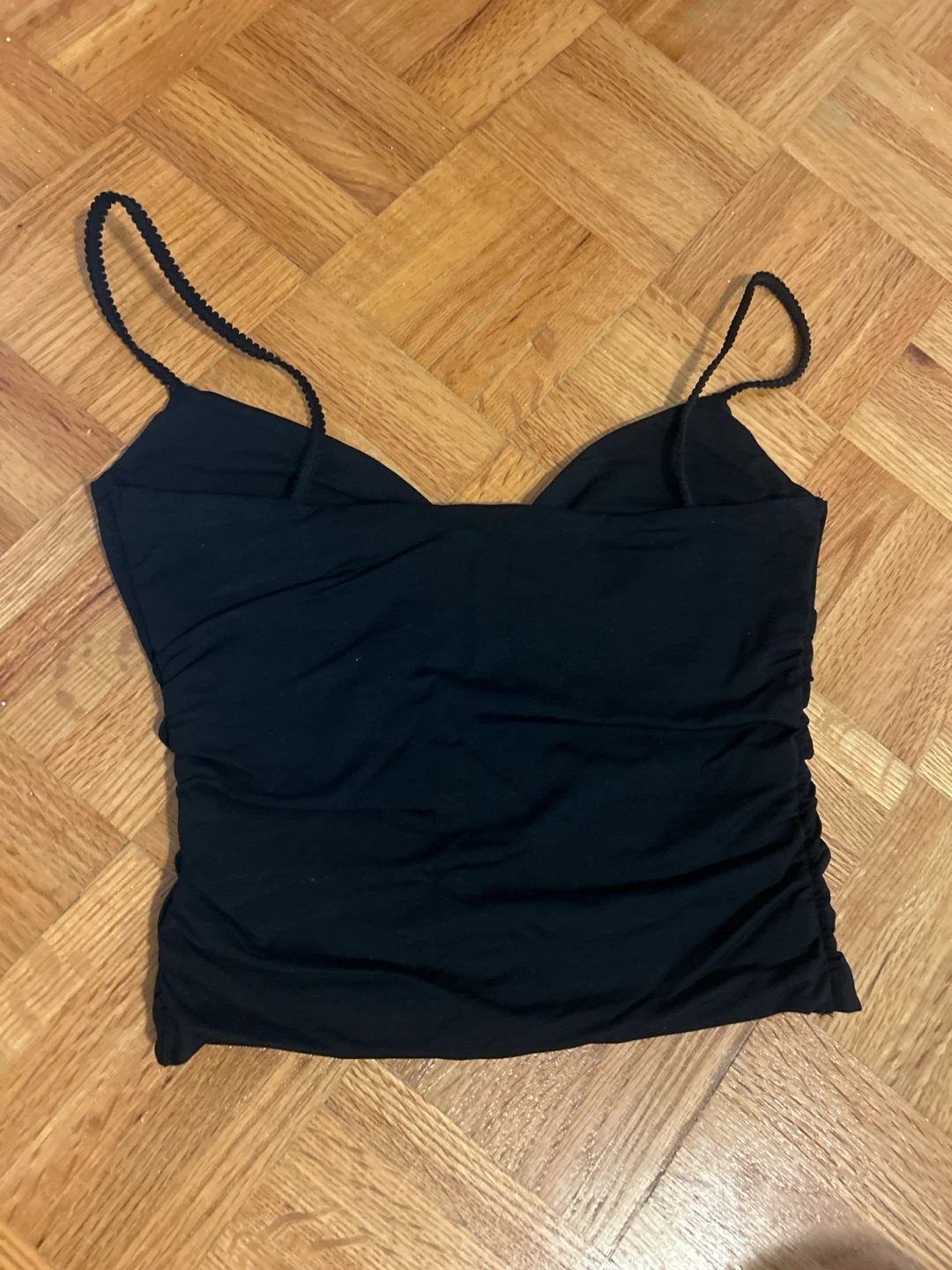 Black Ruched Camisole Tank Top - photo 2