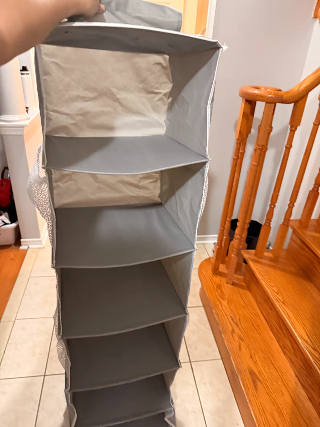 Grey 6-Shelf Hanging Closet Organizer