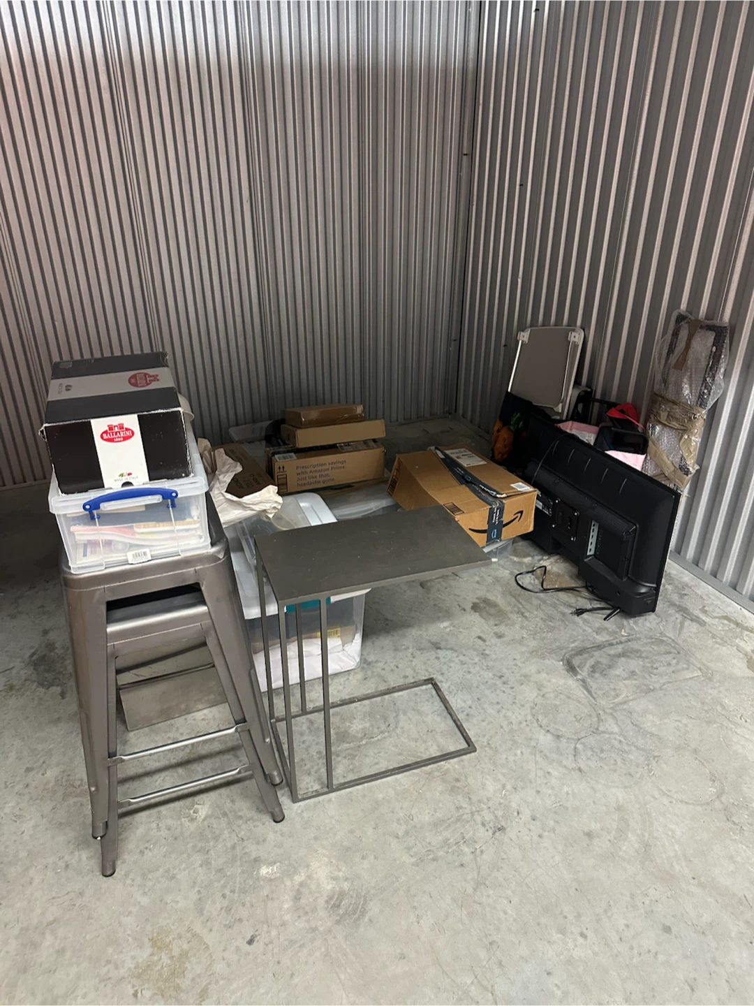Set of 2 Gray Metal Counter Height Stools - photo 2