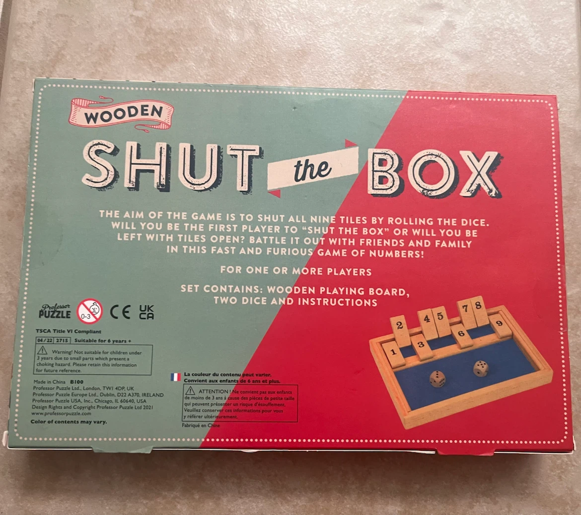 Professor Puzzle Wooden Shut the Box Game - photo 2
