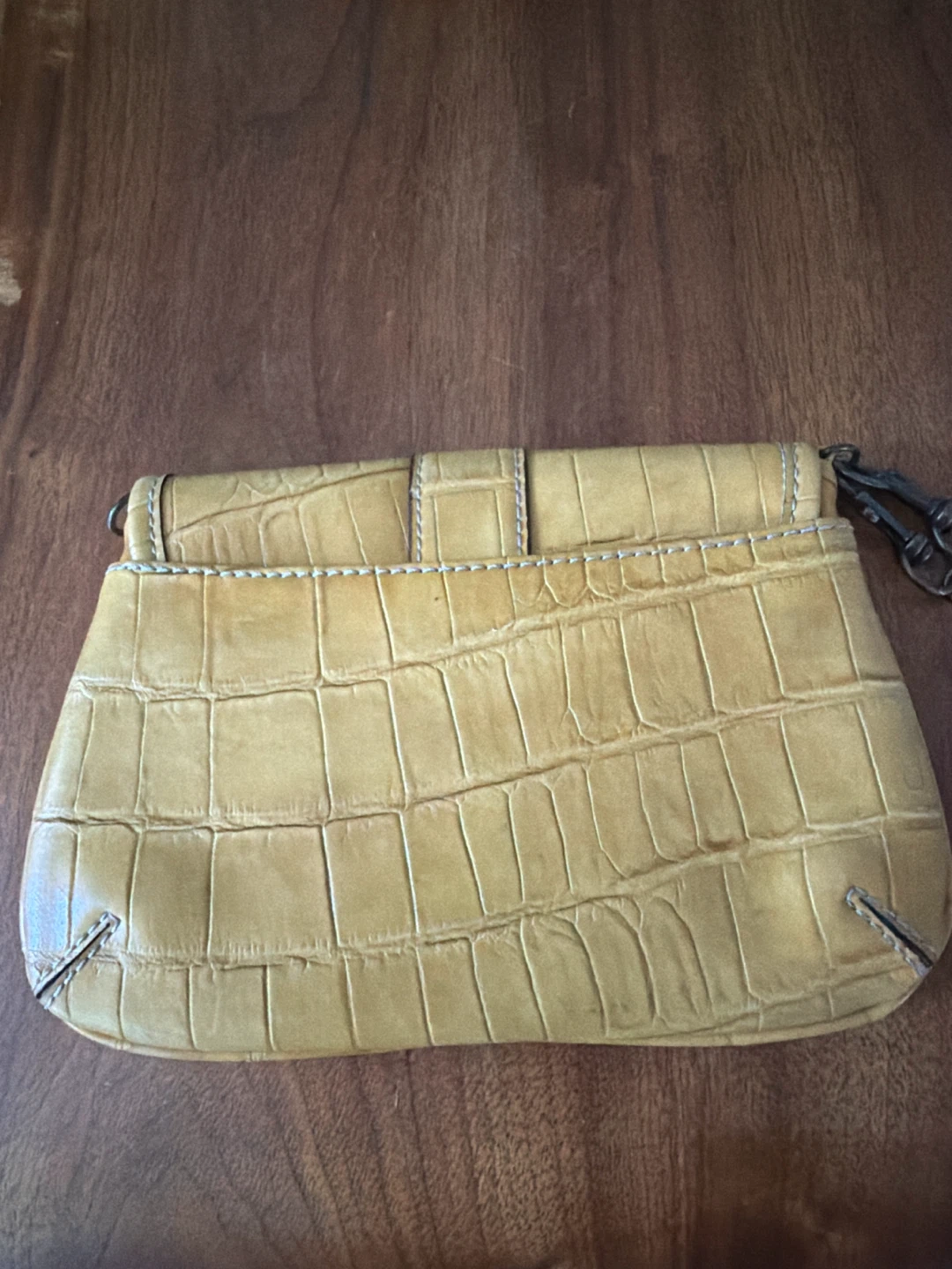 Nine West Yellow Croc Embossed Clutch Purse - photo 2