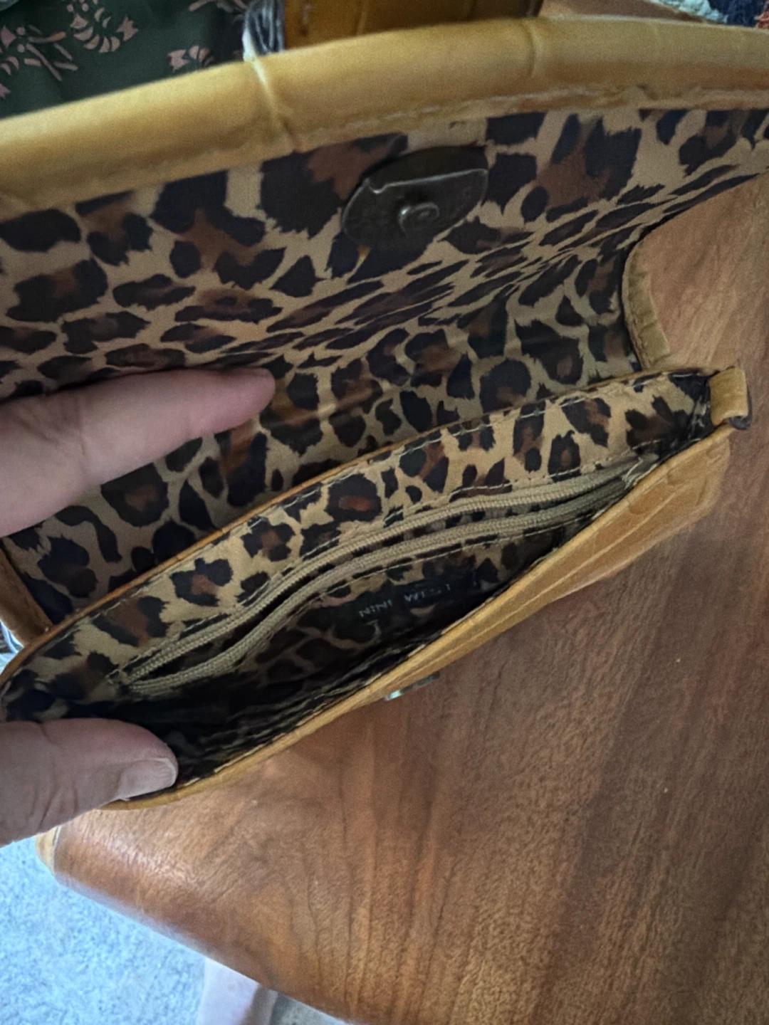 Nine West Yellow Croc Embossed Clutch Purse - photo 3