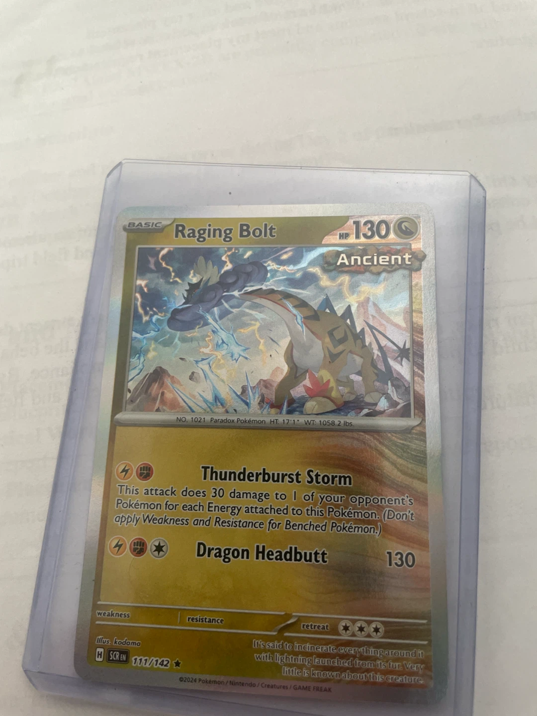 Pokémon Raging Bolt Trading Card