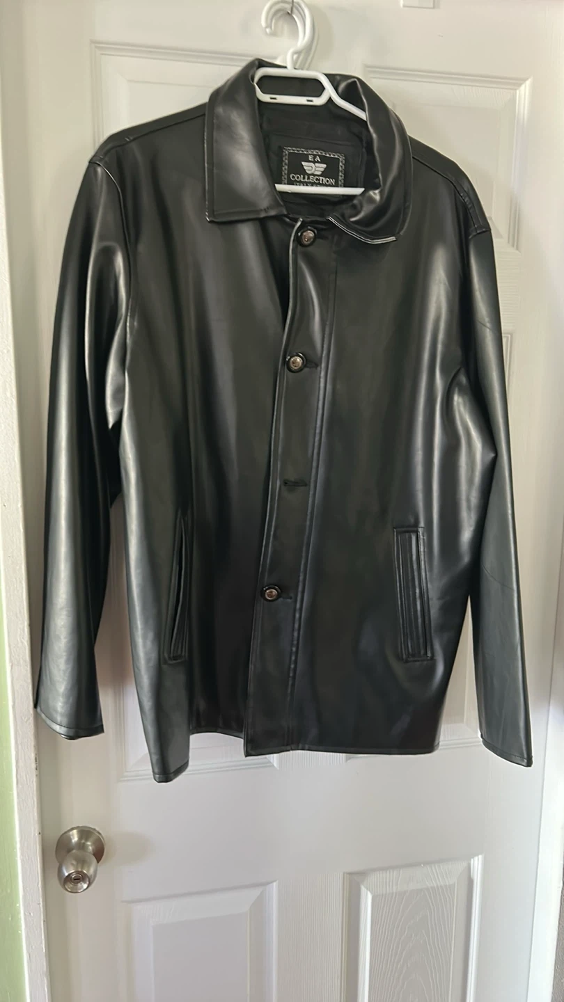 EA Collection Italy Style Black Faux Leather Jacket