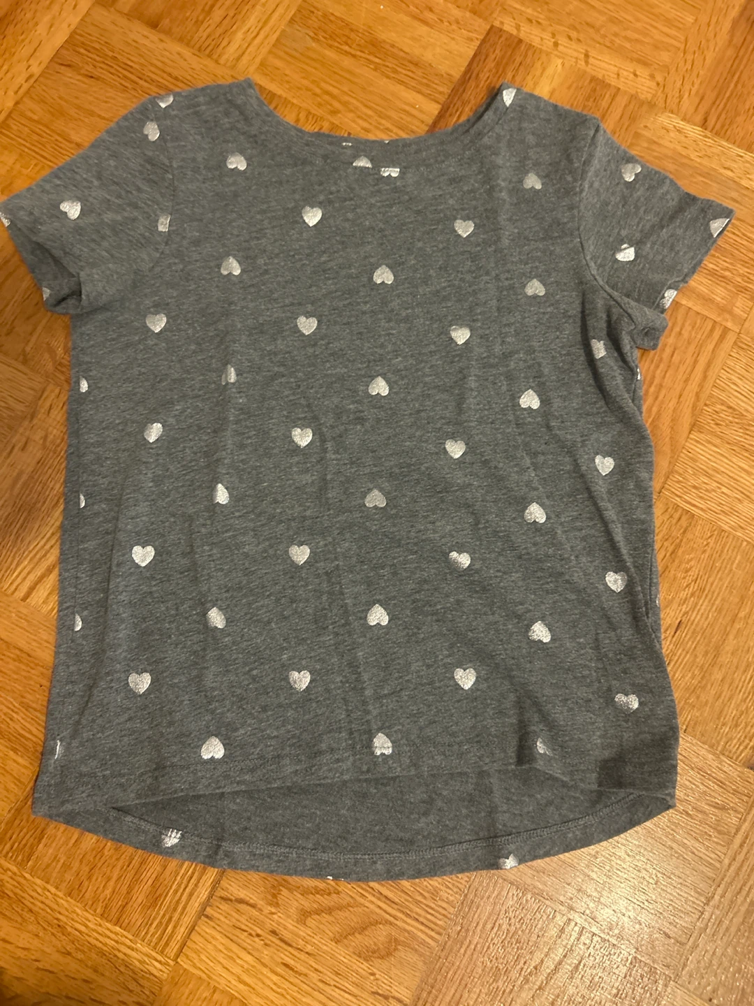 Girls Grey Heart T-Shirt