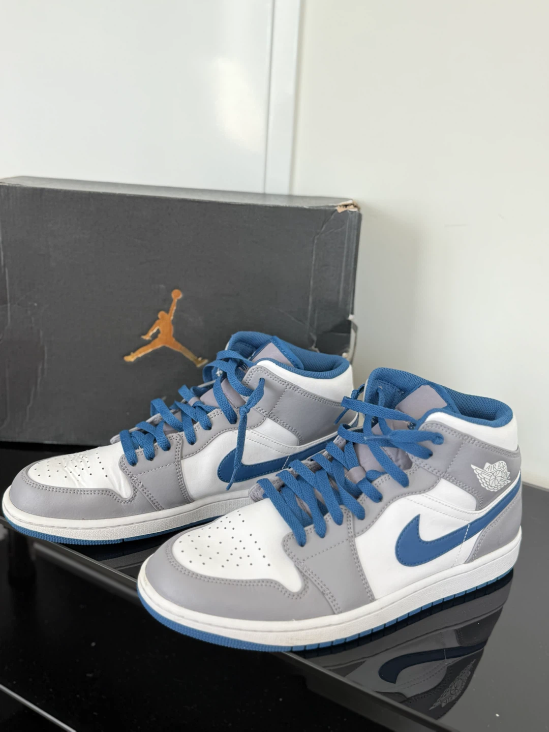 NIKE Air Jordan 1 Mid 'Cement True Blue' Men