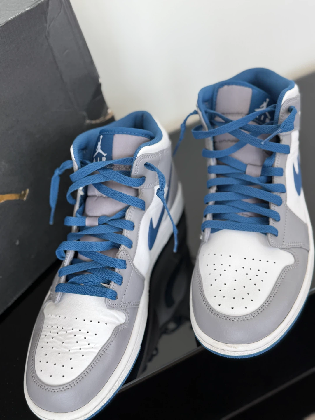 NIKE Air Jordan 1 Mid 'Cement True Blue' Men - photo 2