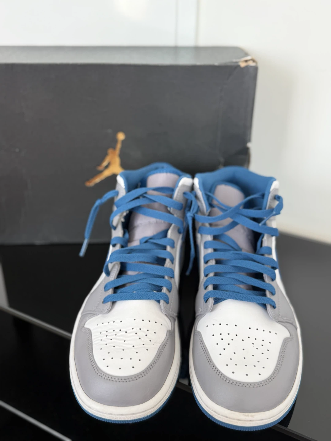 NIKE Air Jordan 1 Mid 'Cement True Blue' Men - photo 3