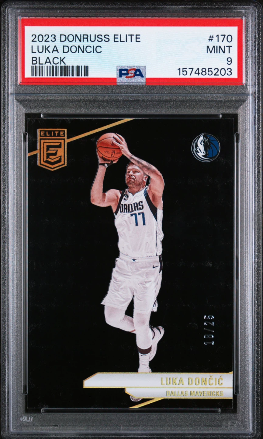 Luka Doncic 2023 Donruss Elite #170 Black 18/25 PSA 9