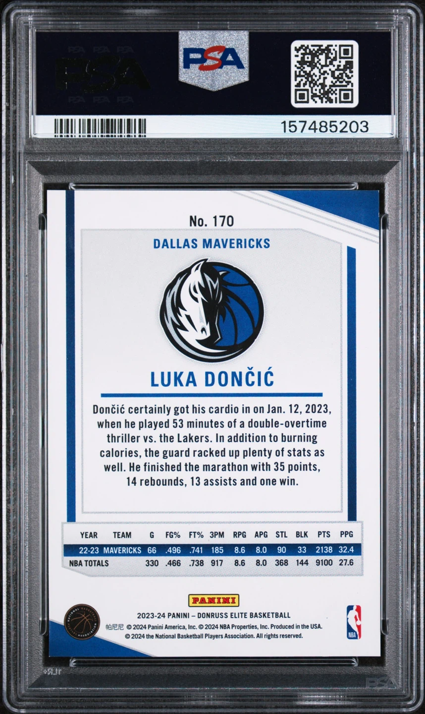 Luka Doncic 2023 Donruss Elite #170 Black 18/25 PSA 9 - photo 2