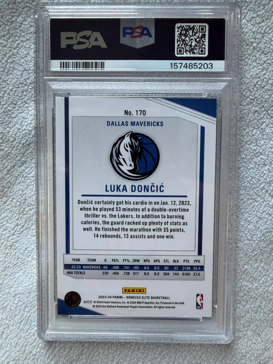 Luka Doncic 2023 Donruss Elite #170 Black 18/25 PSA 9 - photo 5