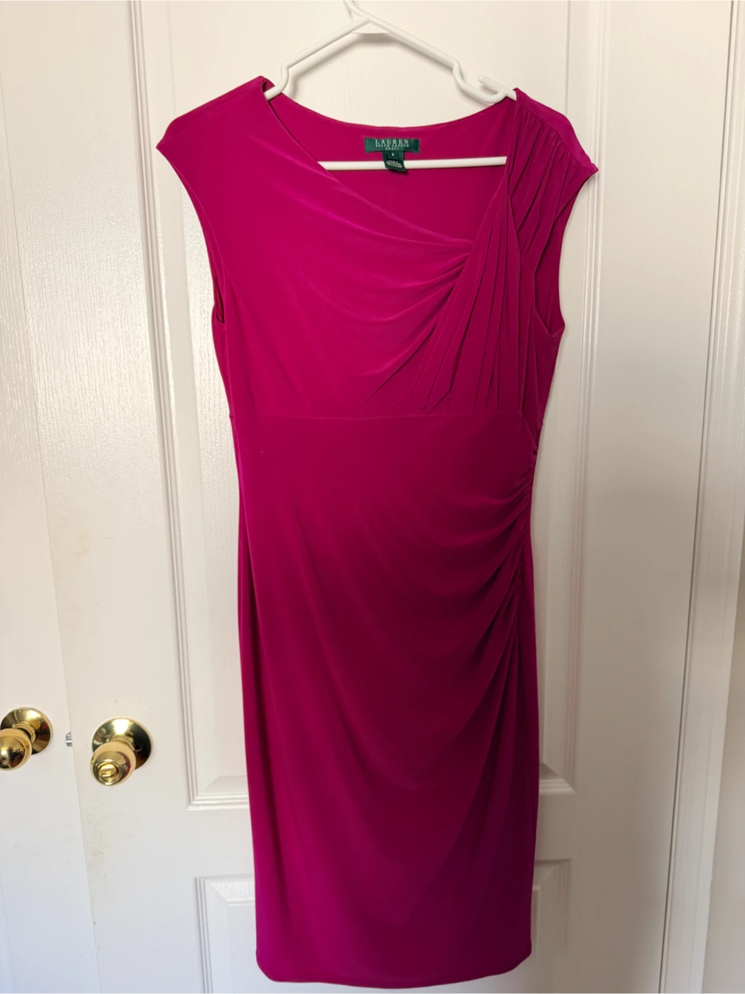 Lauren Ralph Lauren Fushia Ruched Sheath Dress Size 6 - photo 2