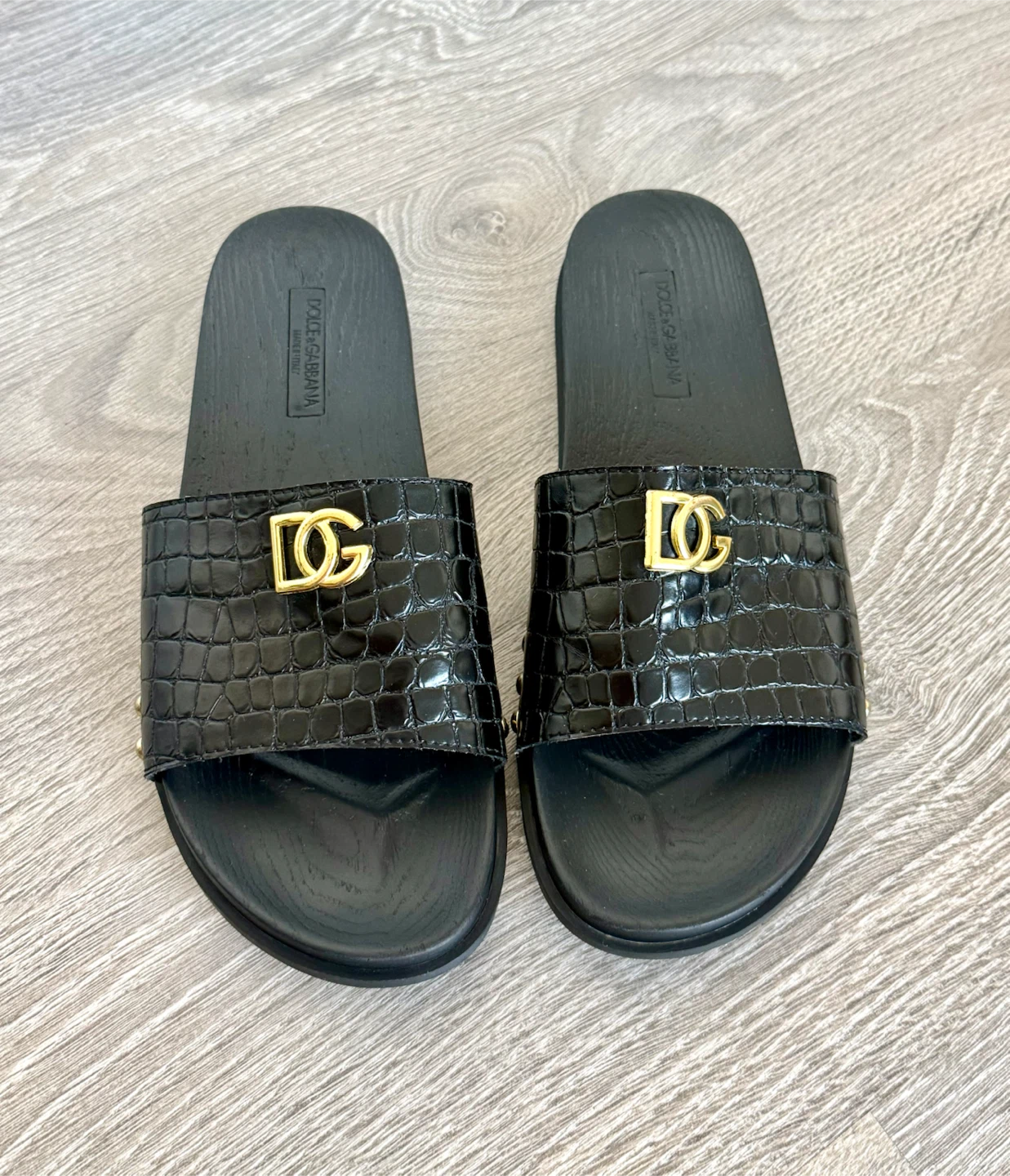 Dolce & Gabbana Leather Slides Black Men