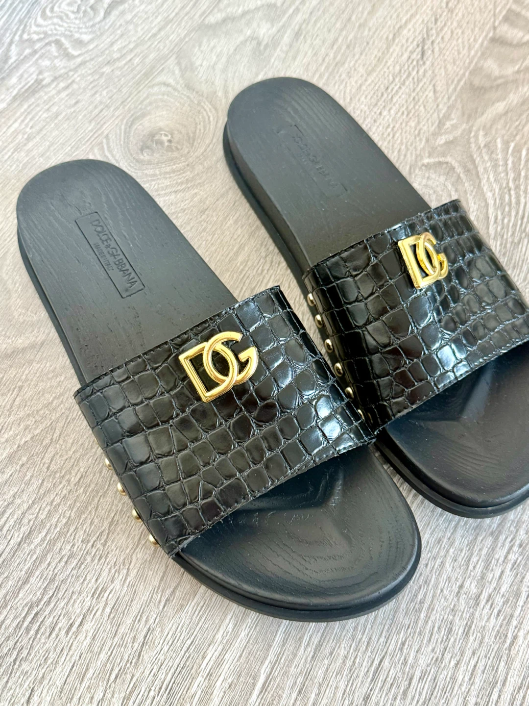Dolce & Gabbana Leather Slides Black Men - photo 2