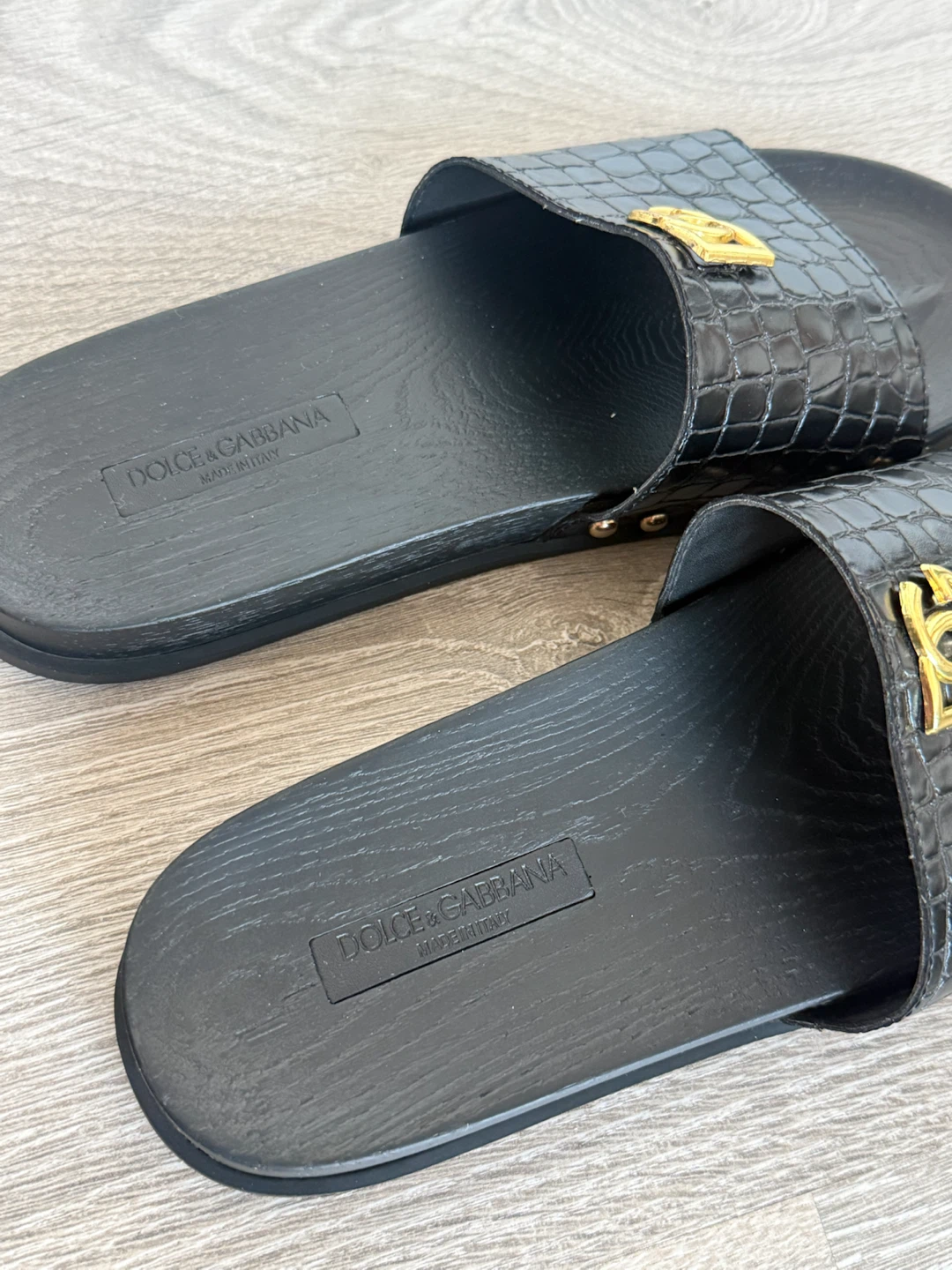 Dolce & Gabbana Leather Slides Black Men - photo 3