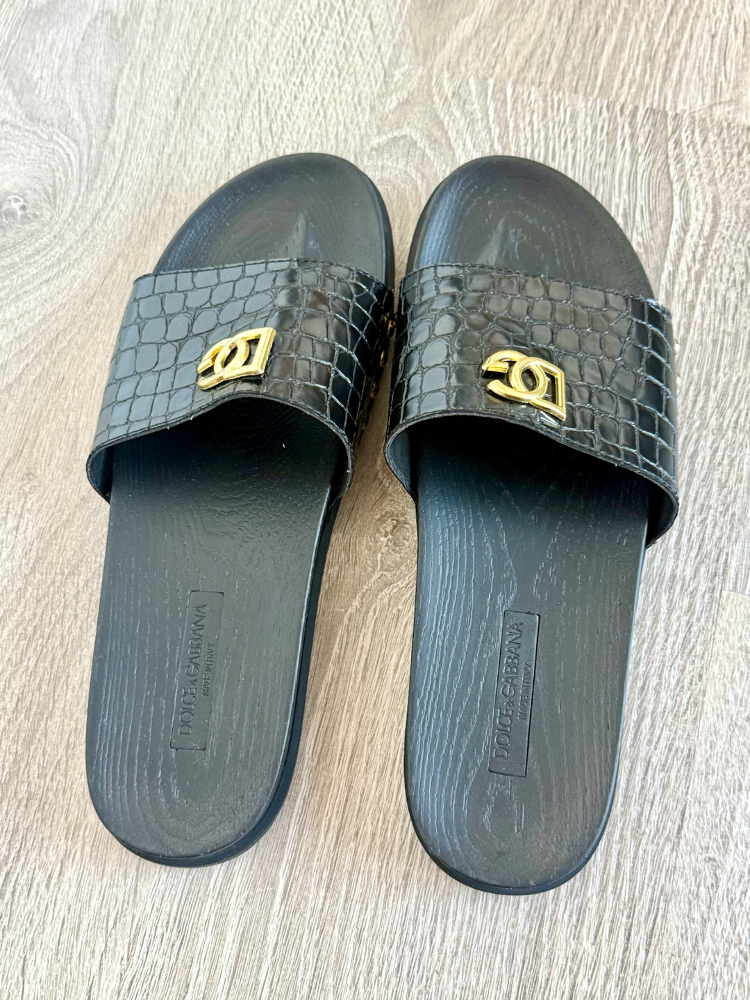 Dolce & Gabbana Leather Slides Black Men - photo 4