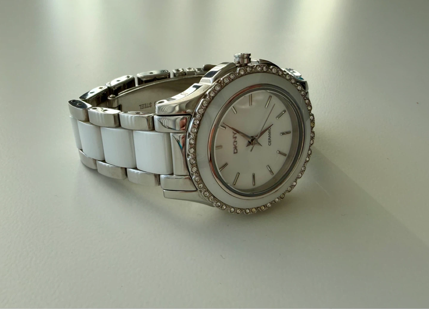 DKNY White Ceramic Watch with Crystal Bezel - photo 4