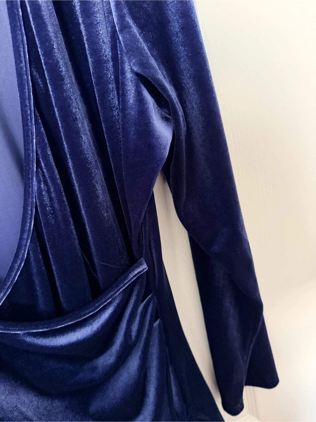 Blue Velvet Wrap Dress