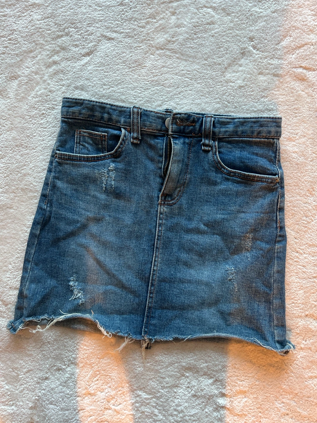 Korean stretchy Blue Denim Mini Skirt