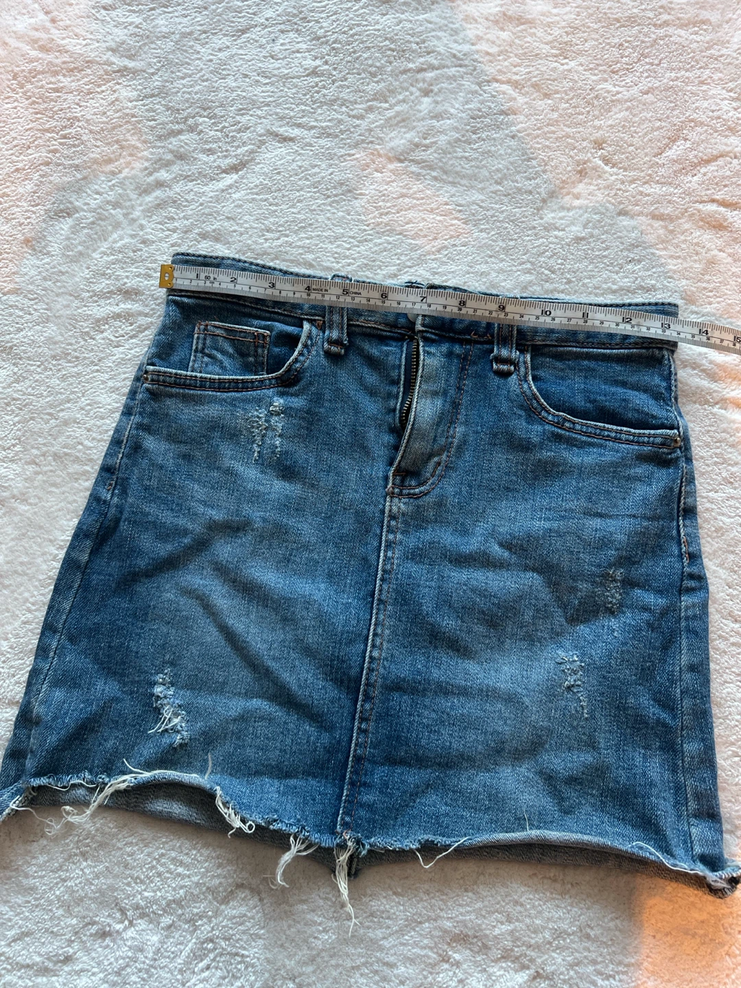 Korean stretchy Blue Denim Mini Skirt - photo 2