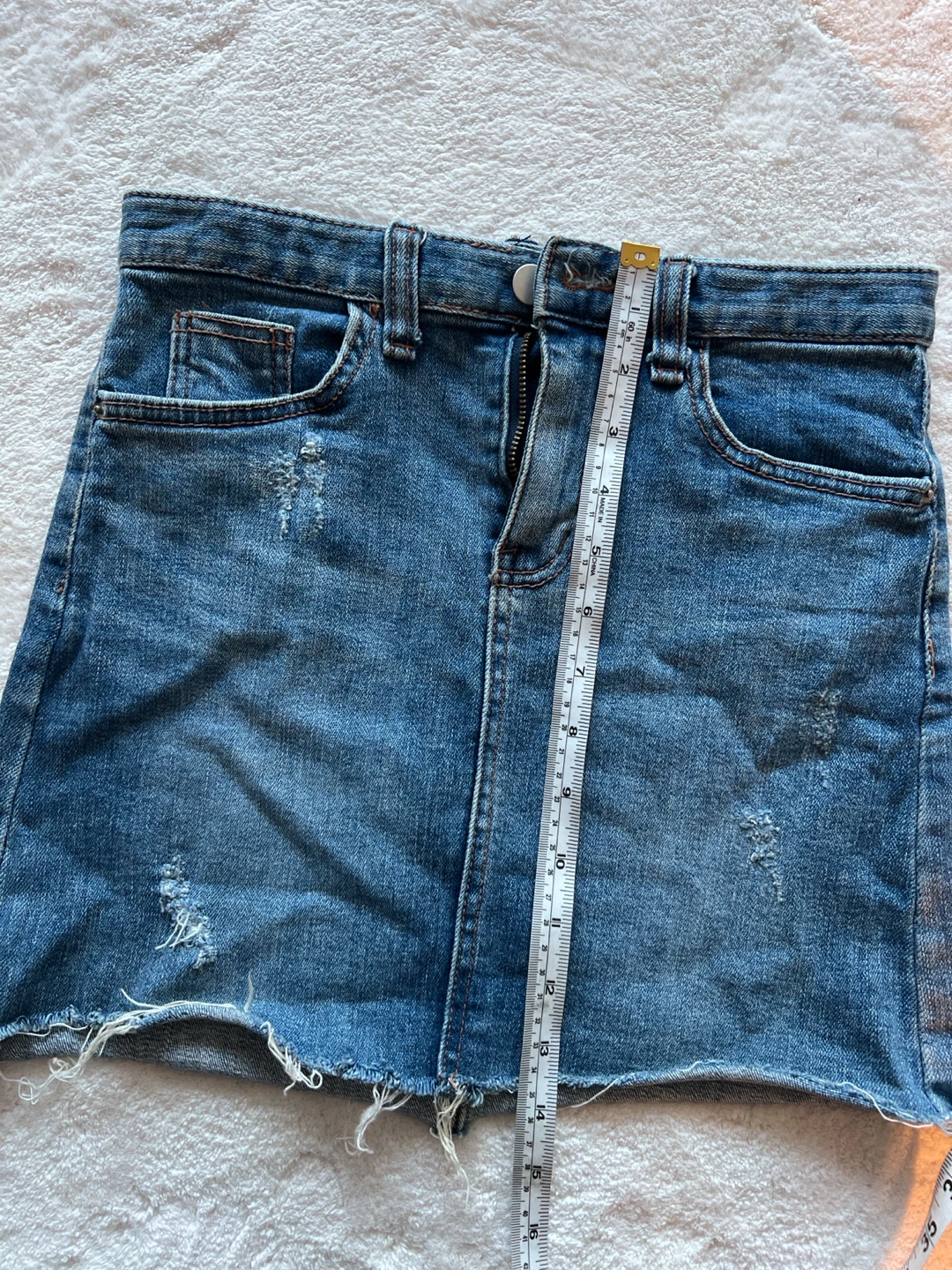 Korean stretchy Blue Denim Mini Skirt - photo 3