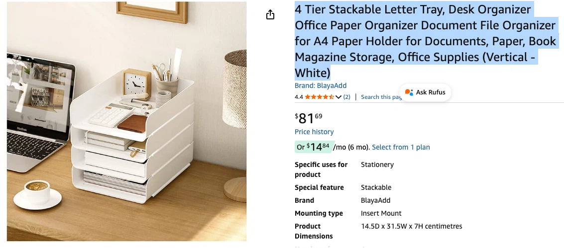 4 Tier Stackable Letter Tray Organizer - photo 3