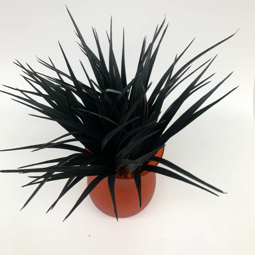 Orange Glass Vase Decorative Faux Grass Home Decor Centerpiece - photo 2