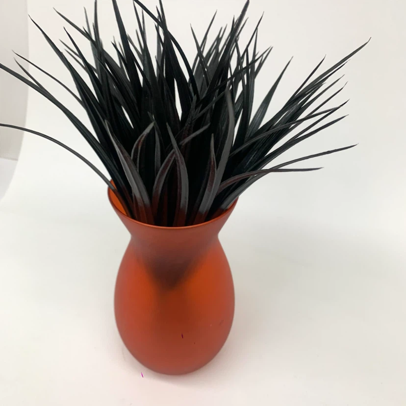 Orange Glass Vase Decorative Faux Grass Home Decor Centerpiece - photo 4