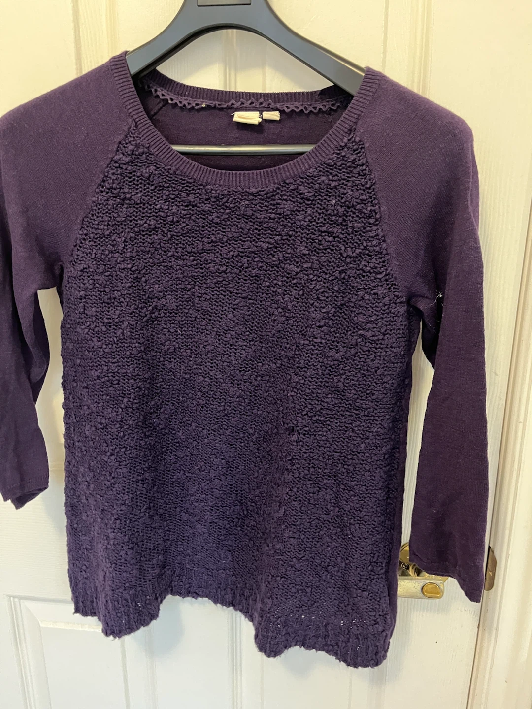 Purple Textured Knit Sweater