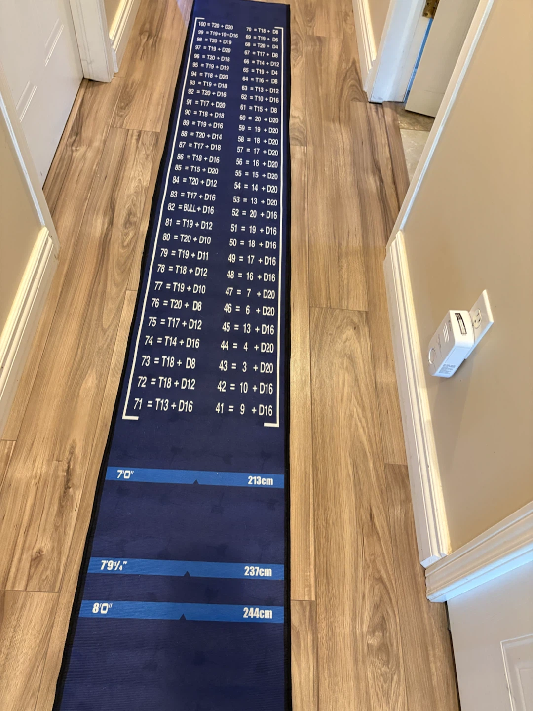 Dartboard Throw Line Mat with Measurements