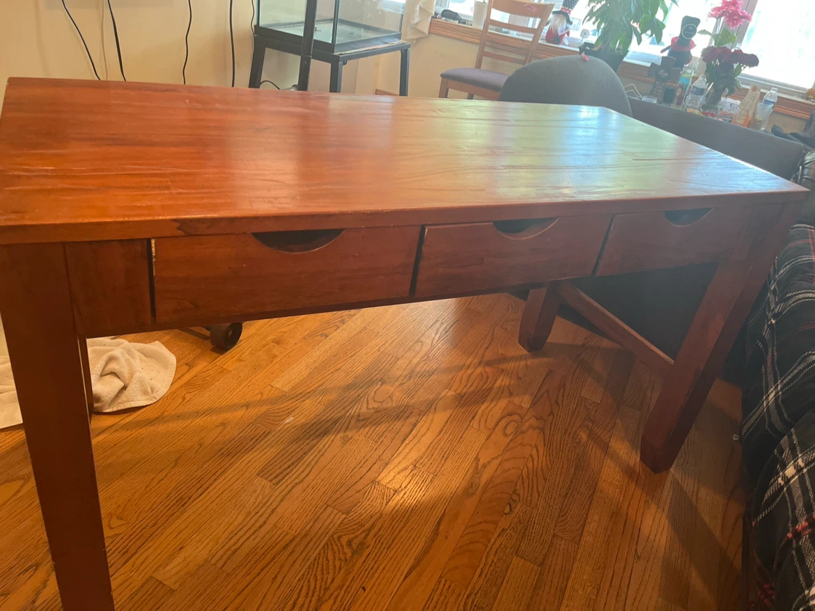 Wooden Desk with Drawers