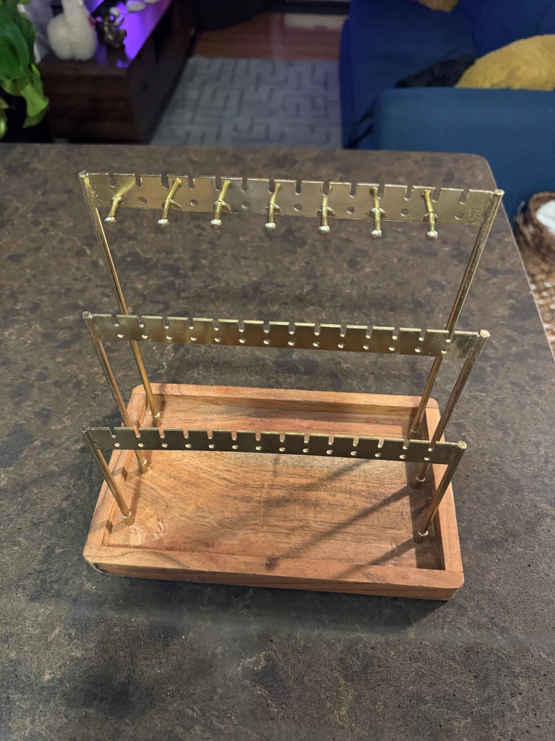 3-Tier Earring Holder with Wooden Tray