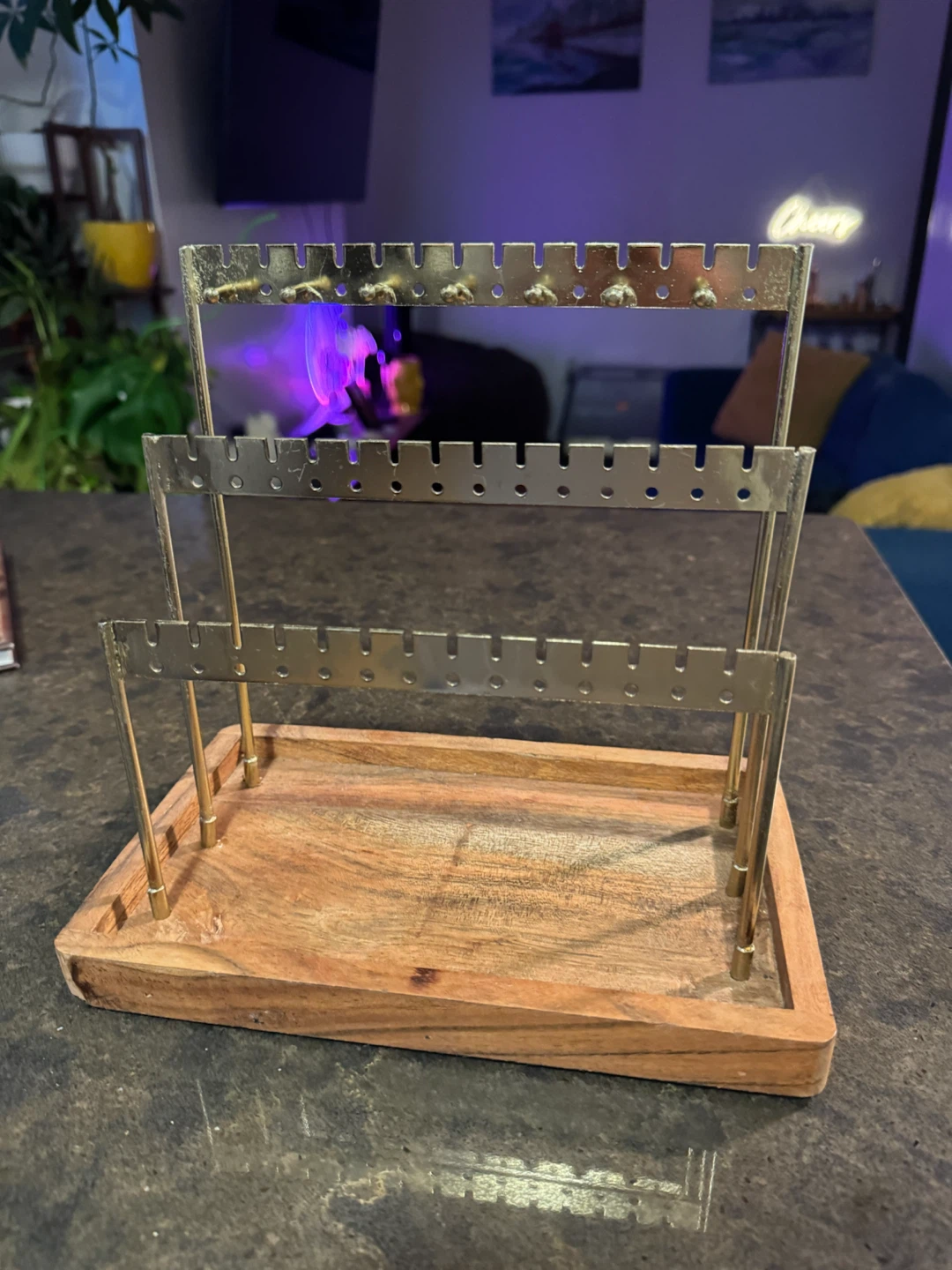 3-Tier Earring Holder with Wooden Tray - photo 2