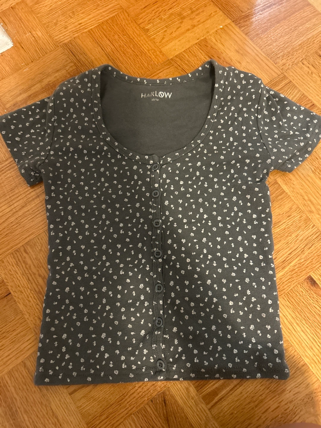 Harlow Floral Print Henley Top XS/TP
